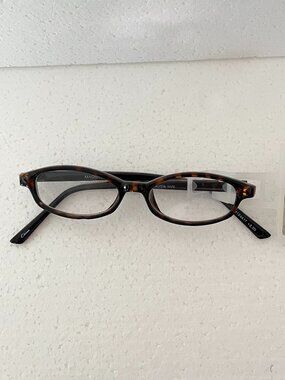 Magnivision Alycia MVG Reading Glasses +2.00 Diopter Tortoise Oval Slim Frame